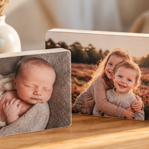Fotoblok met eigen foto, rechtstreeks bedrukt op hout