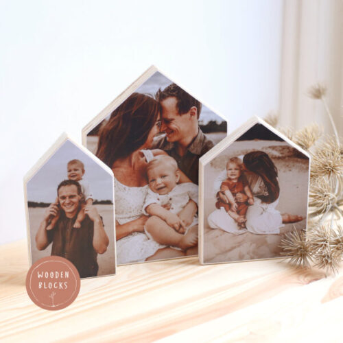 Voordeelset 3 fotohuisjes met eigen foto